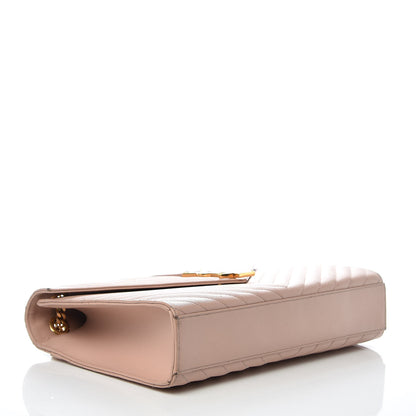 Saint Laurent Grain De Poudre Matelasse Chevron Large Monogram Satchel Nude Powder 4 of 9