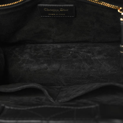Christian Dior Calfskin Macro Cannage Small Book Tote Black 5 of 10