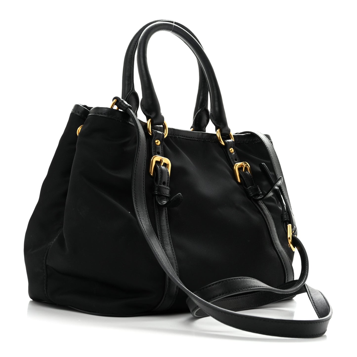 Tessuto Nylon Soft Calf Tote Black