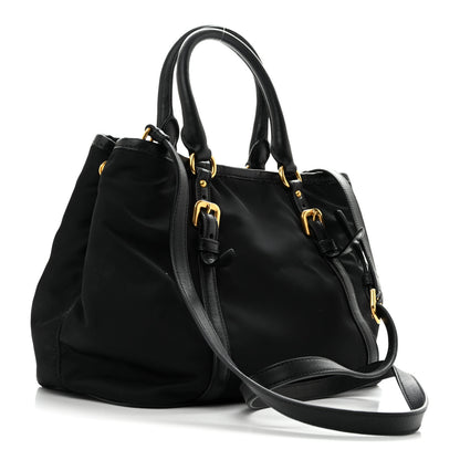 Prada Tessuto Nylon Soft Calf Tote Black 3 of 13