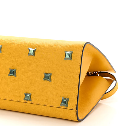 Salvatore Ferragamo Hammered Calfskin Medium The Studio Box Bag Sunshine 10 of 10