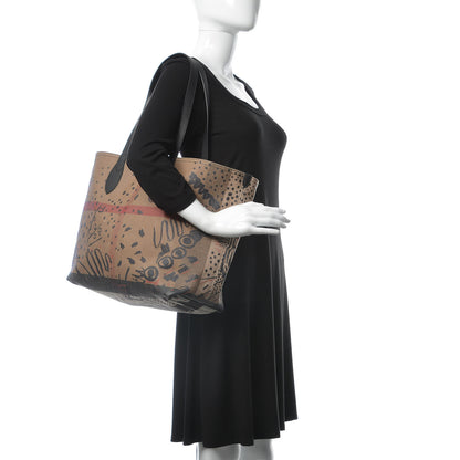 Burberry Coated Canvas Mega Check Medium Doodle Tote Black 2 of 9