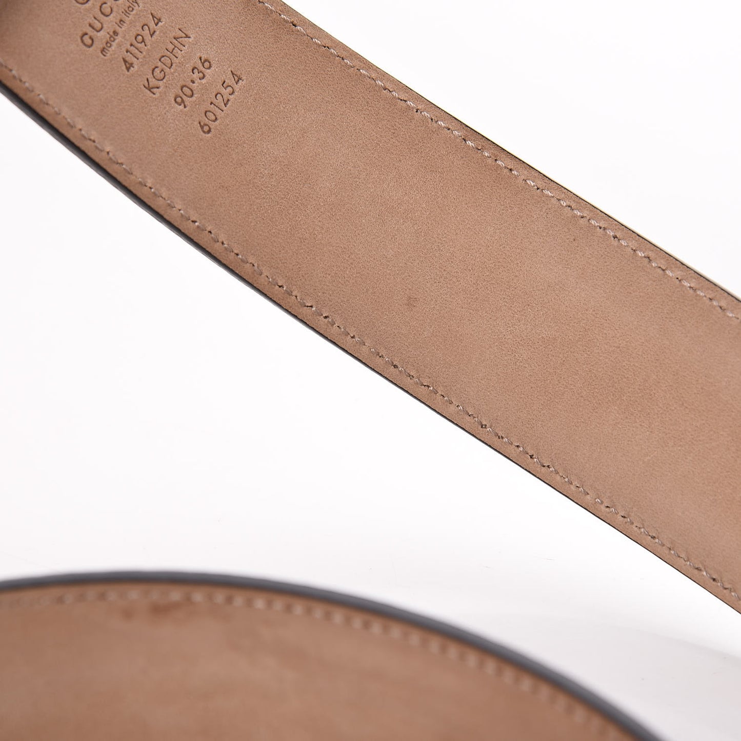 GG Supreme Monogram Selleria Calfskin Interlocking G 40mm Belt 90 36 Beige Blue