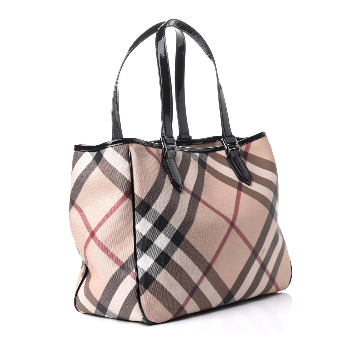 Patent Trim Nova Check Tote Black