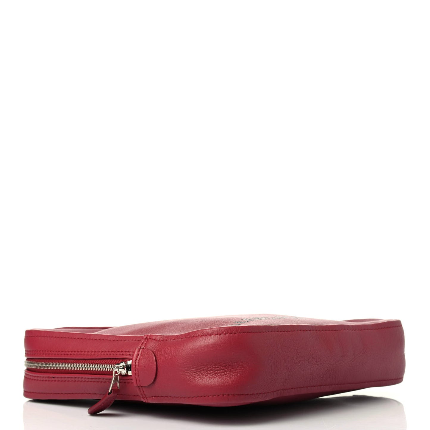 Shiny Day Calfskin M Triangle Pouch Rouge Grenat