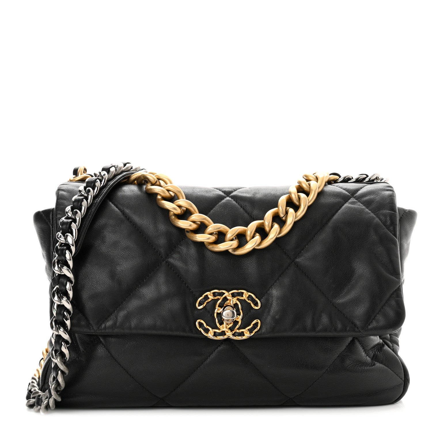 Chanel Goatskin Quilted Large Chanel 19 Flap Black 1 of 11