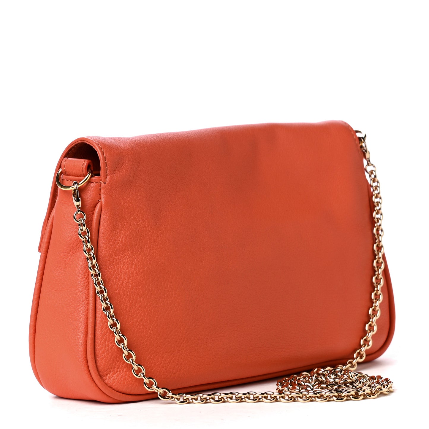 Vitello Flamingo Fendista Pouchette Crossbody Arancio