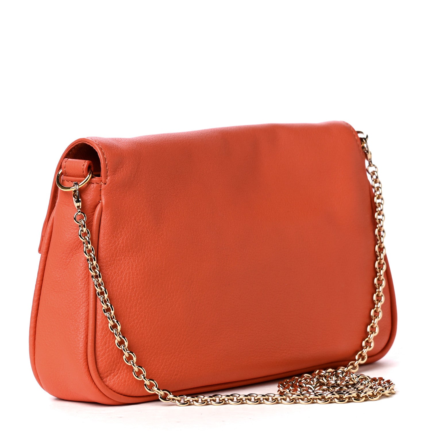 Fendi Vitello Flamingo Fendista Pouchette Crossbody Arancio 2 of 3
