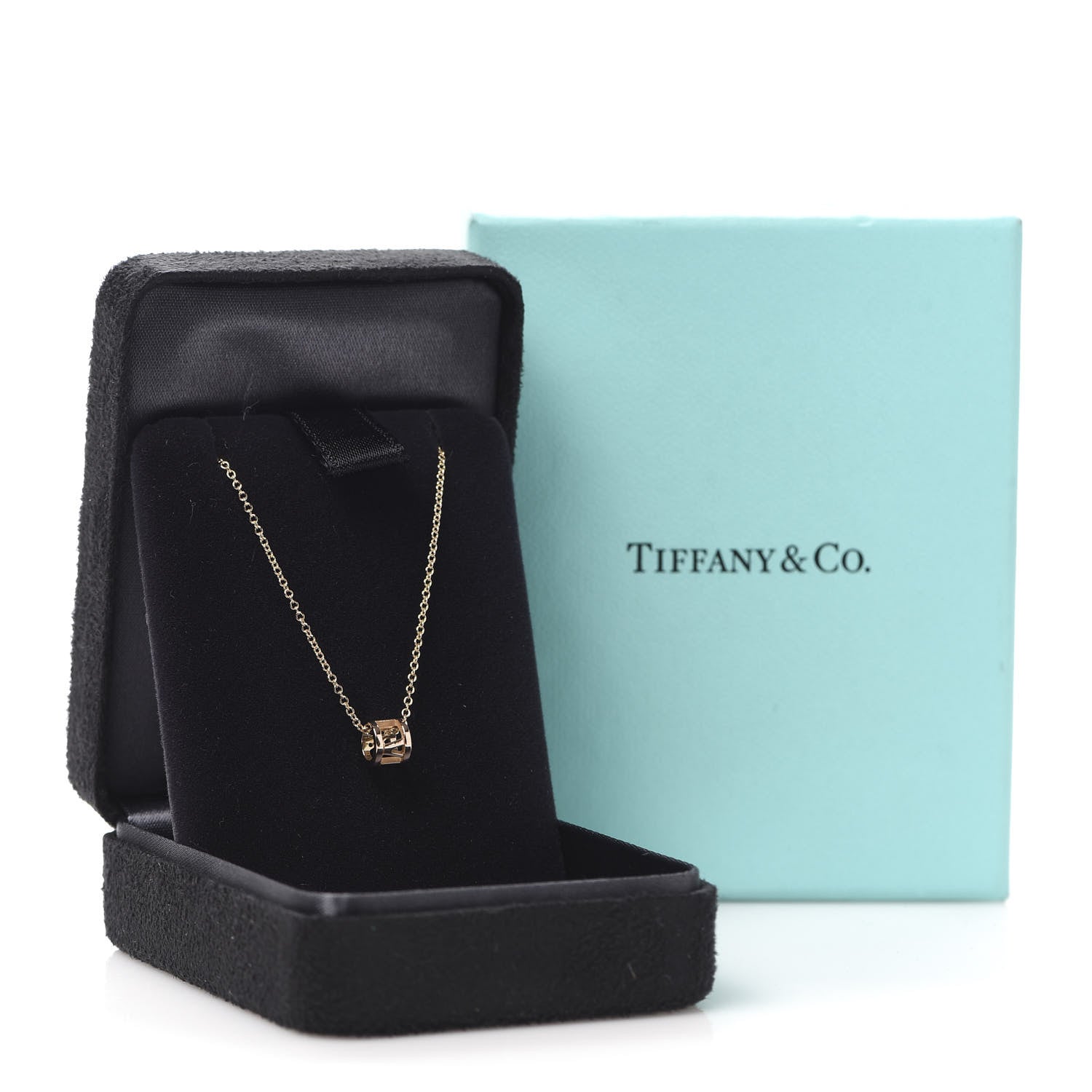 Tiffany 18K Rose Gold Atlas Open Pendant Necklace 7 of 7