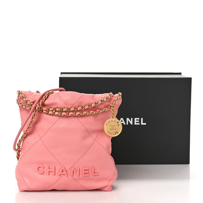 Chanel Shiny Caviar Quilted Mini Chanel 22 Coral 10 of 10
