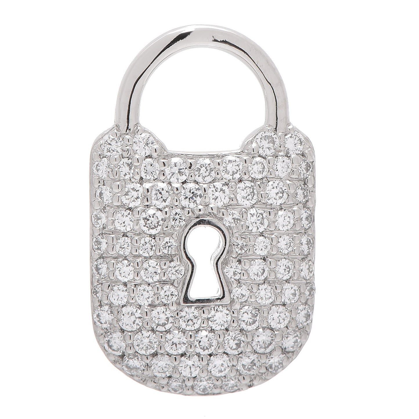 Platinum Diamond Small Vintage Lock Pendant