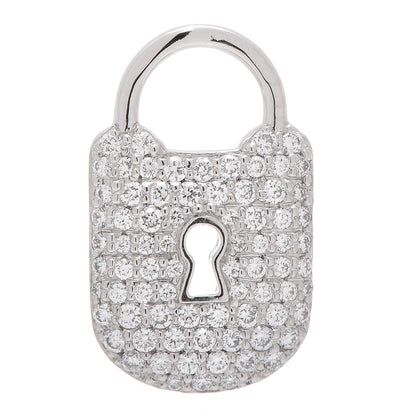 Tiffany Platinum Diamond Small Vintage Lock Pendant 1 of 4