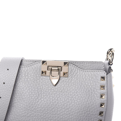 Valentino Garavani Pebbled Calfskin Mini Rockstud Flip-Lock Messenger Bag Pastel Grey 7 of 9