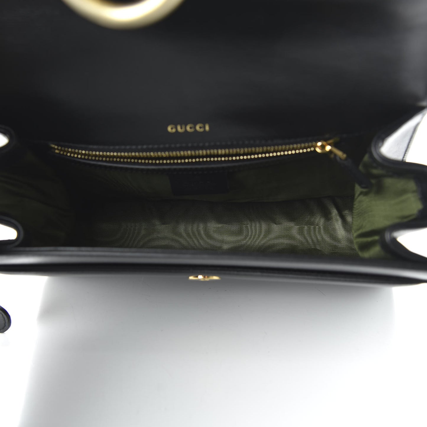 Textured Calfskin Small Torchon GG Ring Shoulder Bag Black