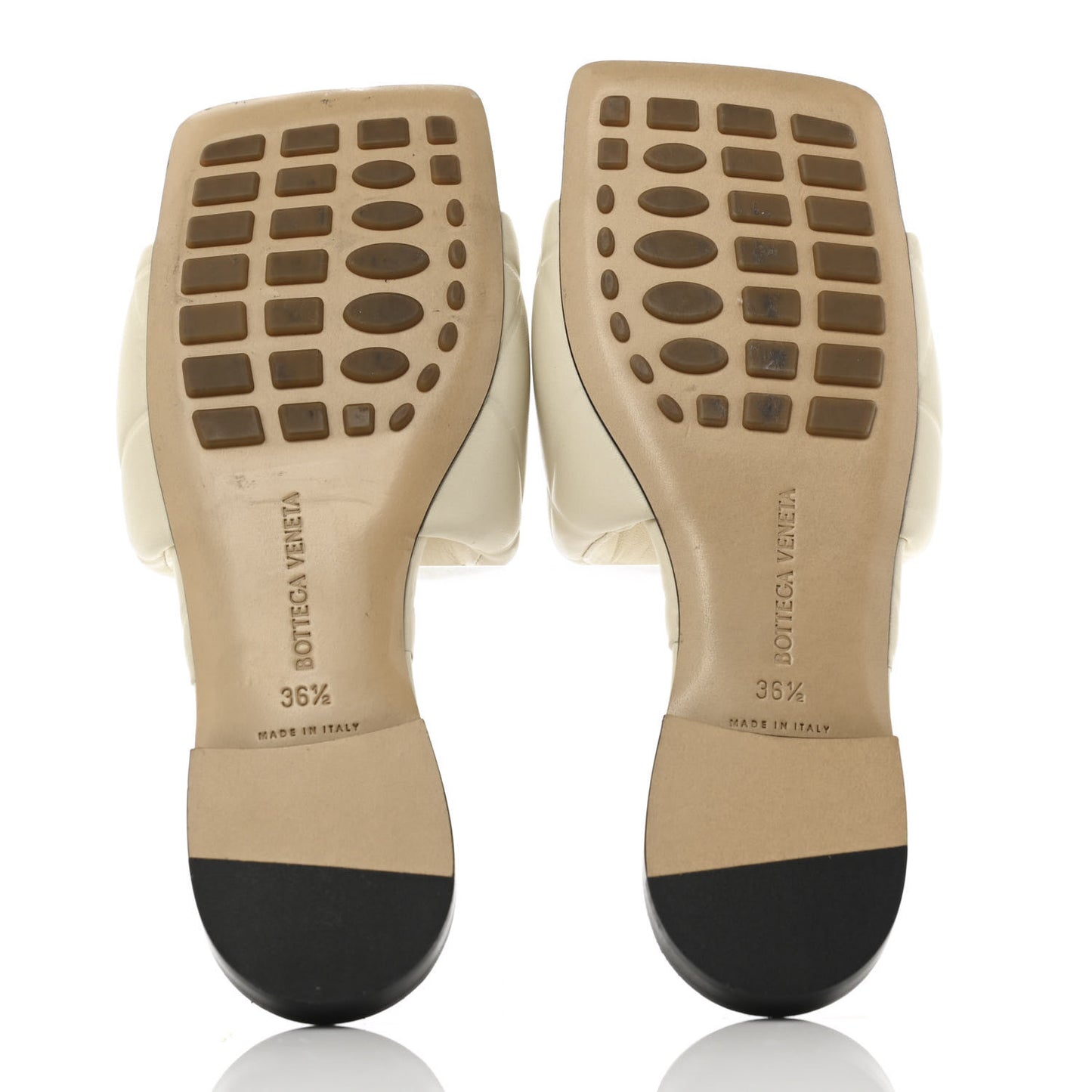 Nappa Quilted Rubber Lido Flat Sandals 36.5 Sea Salt