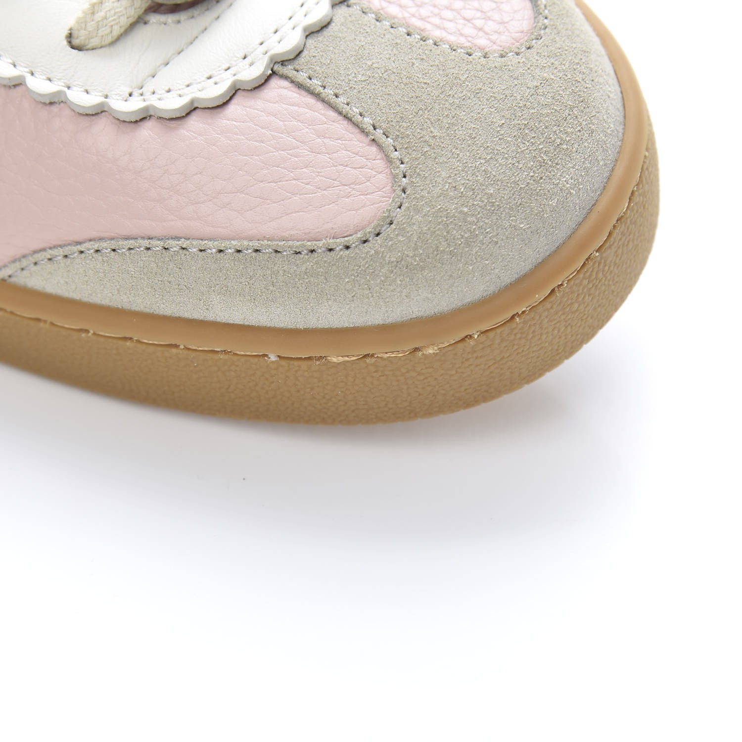 Gucci Calfskin Suede Web Womens G74 Sneakers 40 Oatmeal Soft Rose 8 of 9