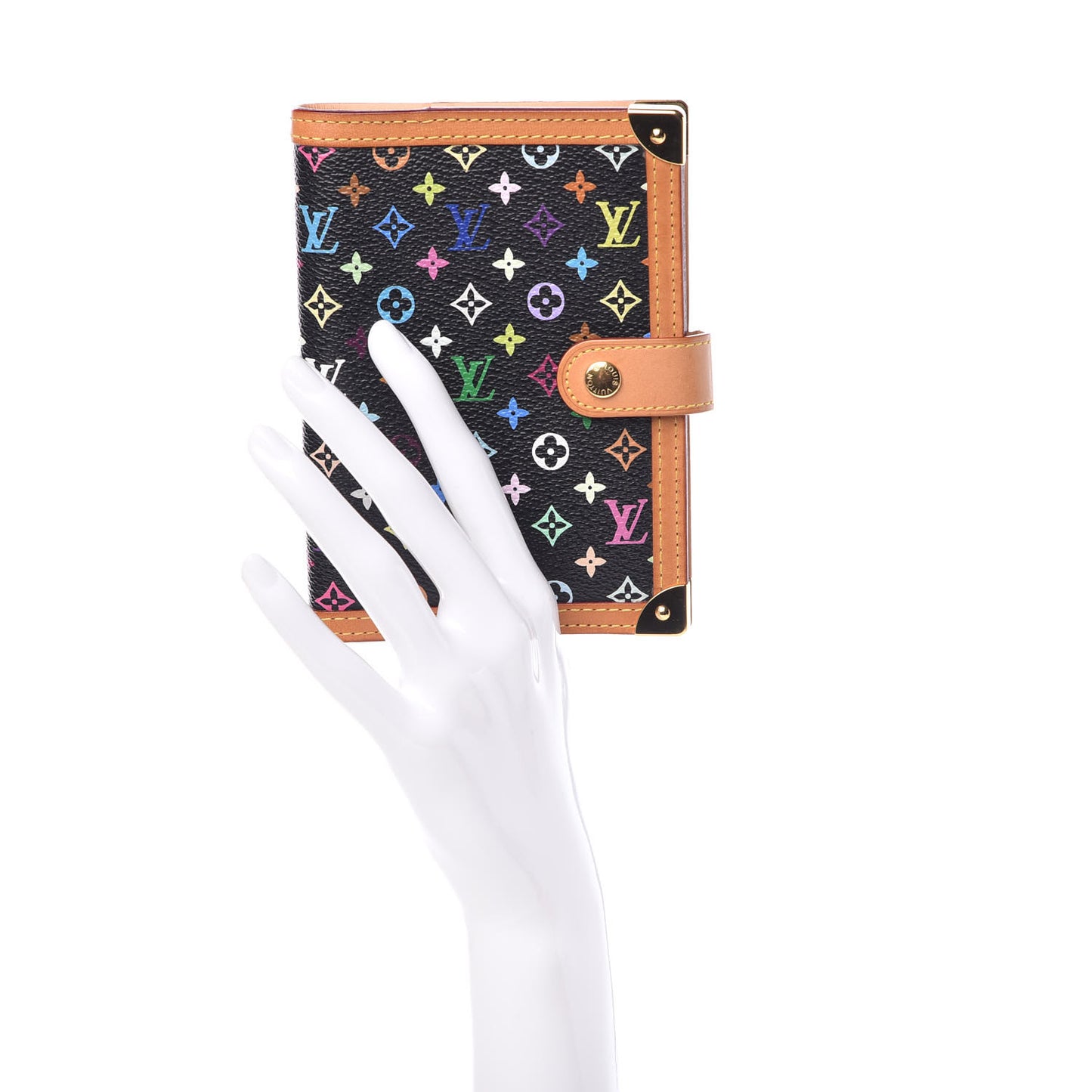 Monogram Multicolor Small Ring Agenda Cover Black