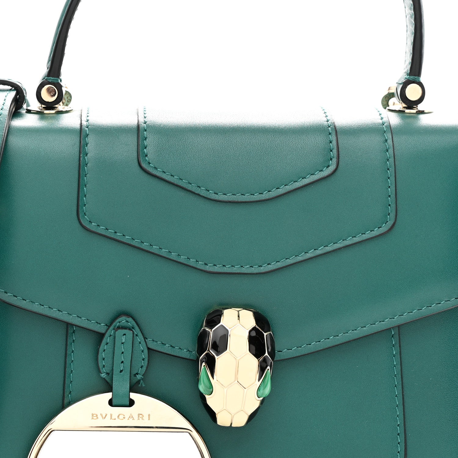 Bulgari Calfskin Serpenti Forever Top Handle Emerald Green 10 of 12