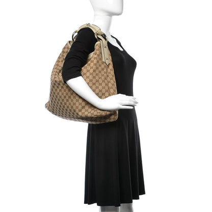 Gucci Monogram Large Horsebit Chain Hobo Off White 2 of 14