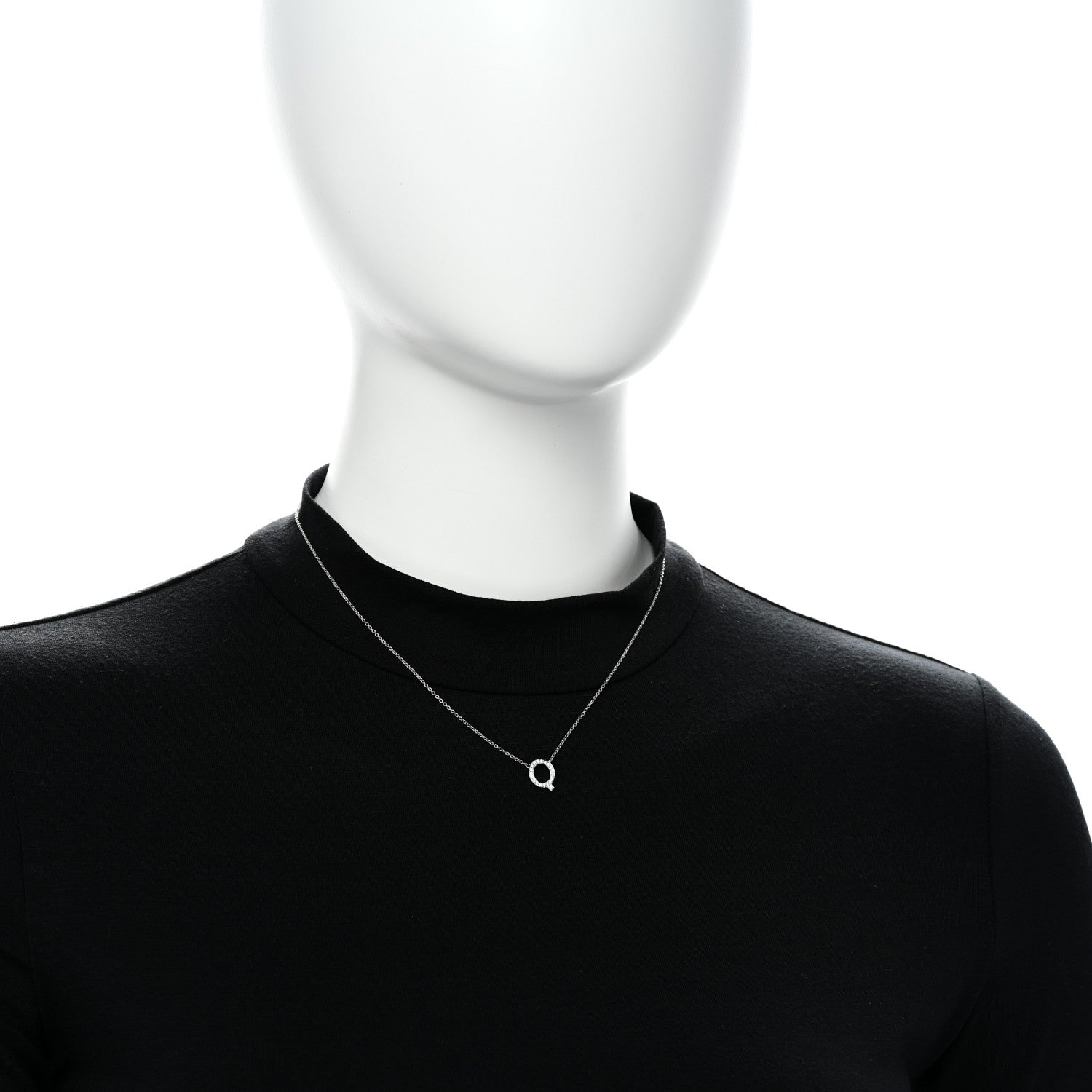 Tiffany Platinum Diamond Letters Q Pendant Necklace 2 of 6