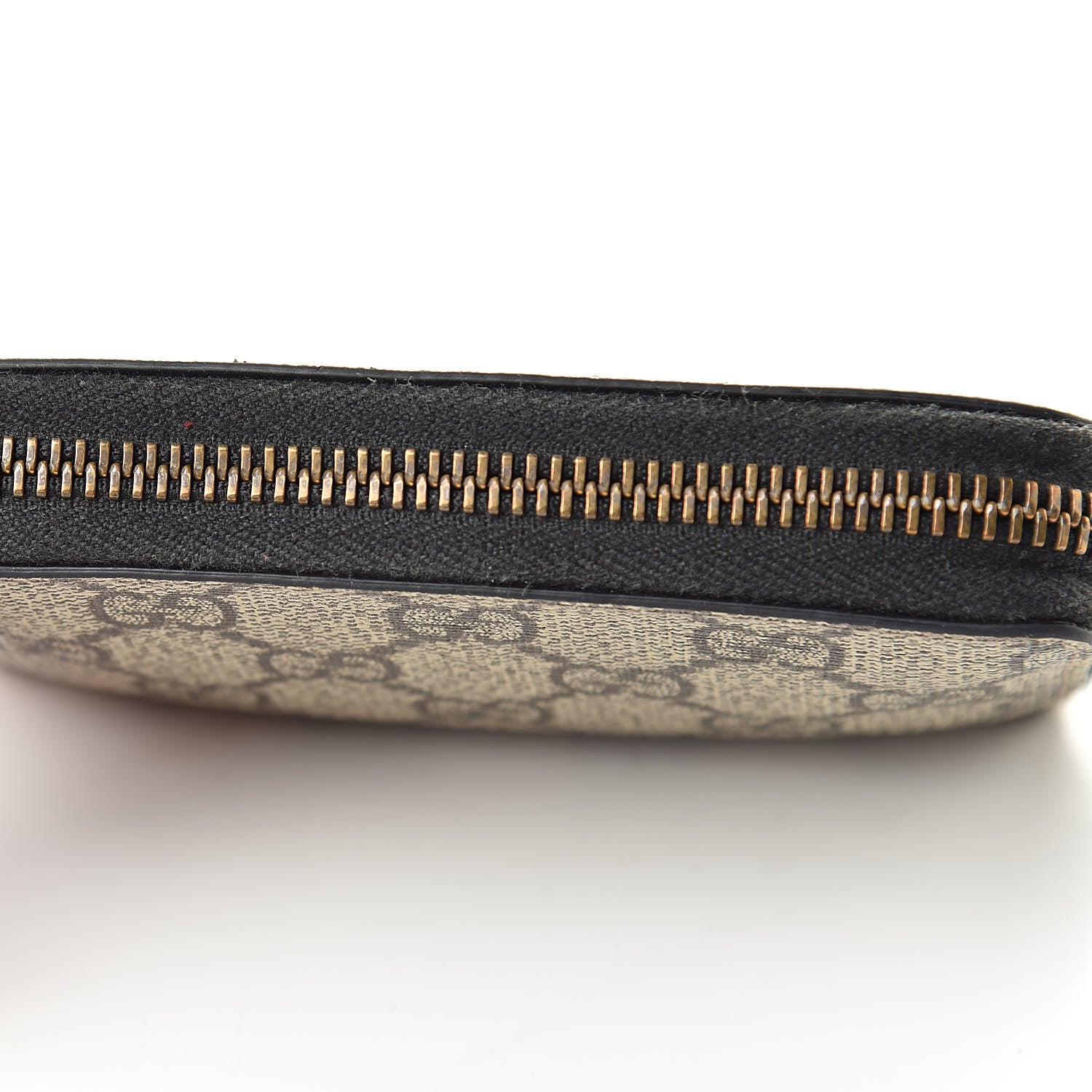 Gucci GG Supreme Monogram Pearl Zip Around Card Case Black 8 of 10