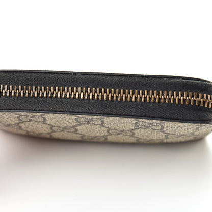 Gucci GG Supreme Monogram Pearl Zip Around Card Case Black 8 of 10