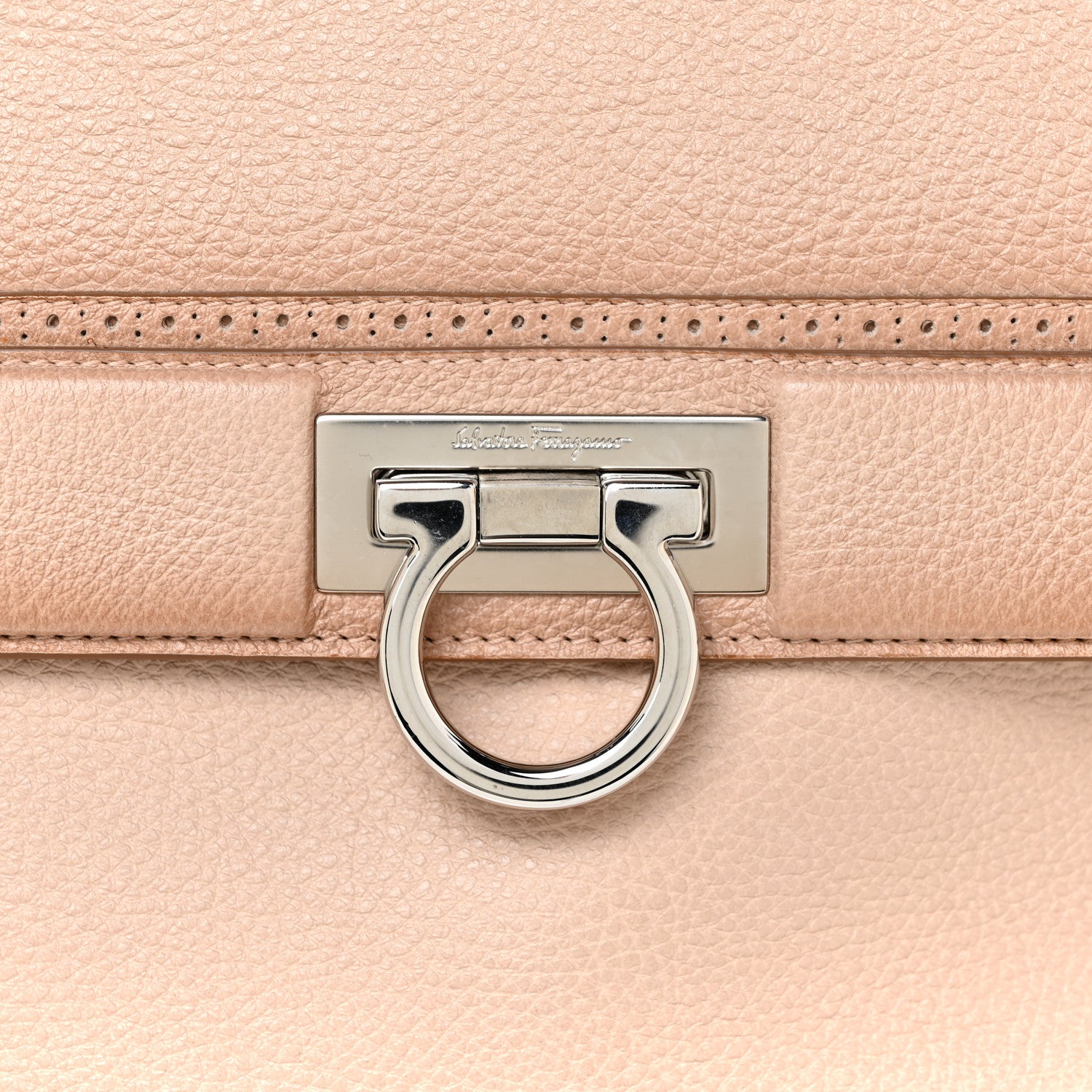Salvatore Ferragamo Calfskin Medium Sofia Satchel Beige 7 of 13