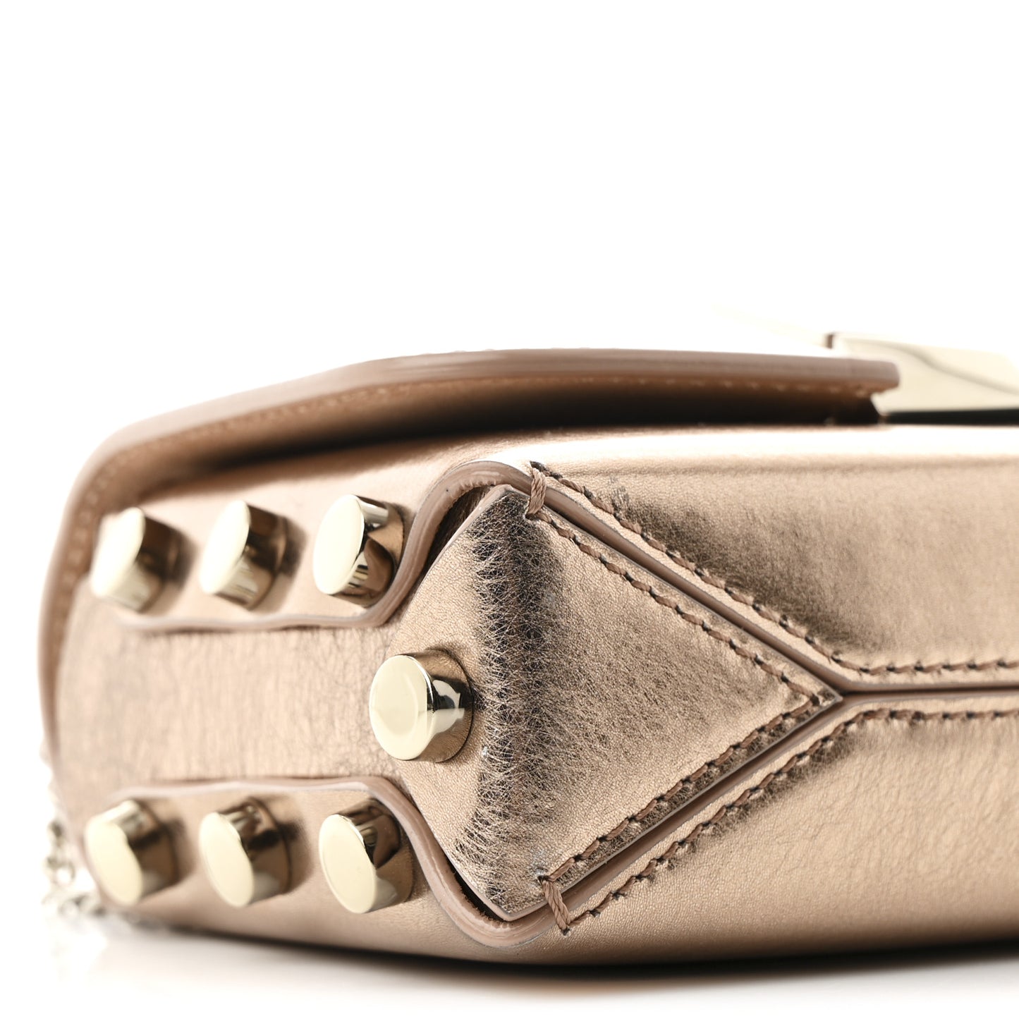 Metallic Calfskin Lockett Petite Shoulder Bag Pink
