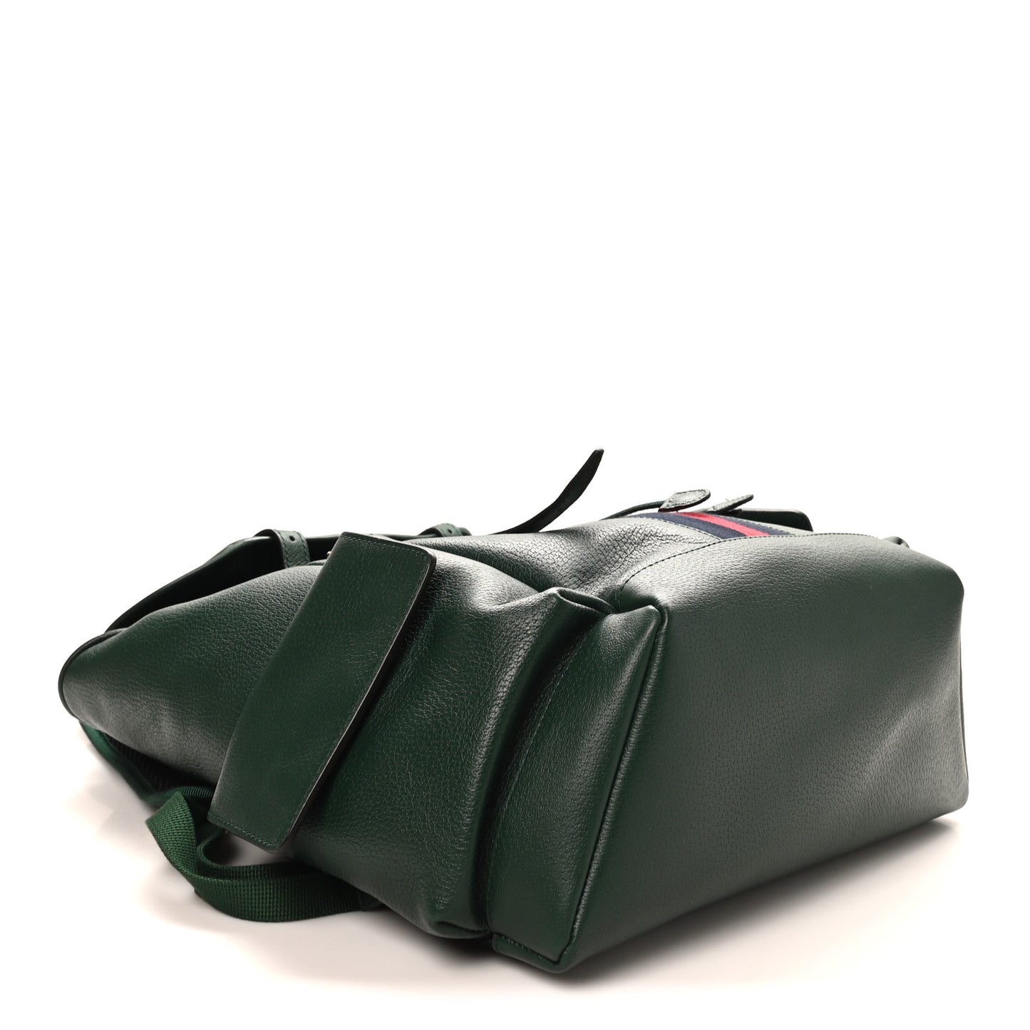 Grained Calfskin Medium Ophidia Double Buckle Backpack Green