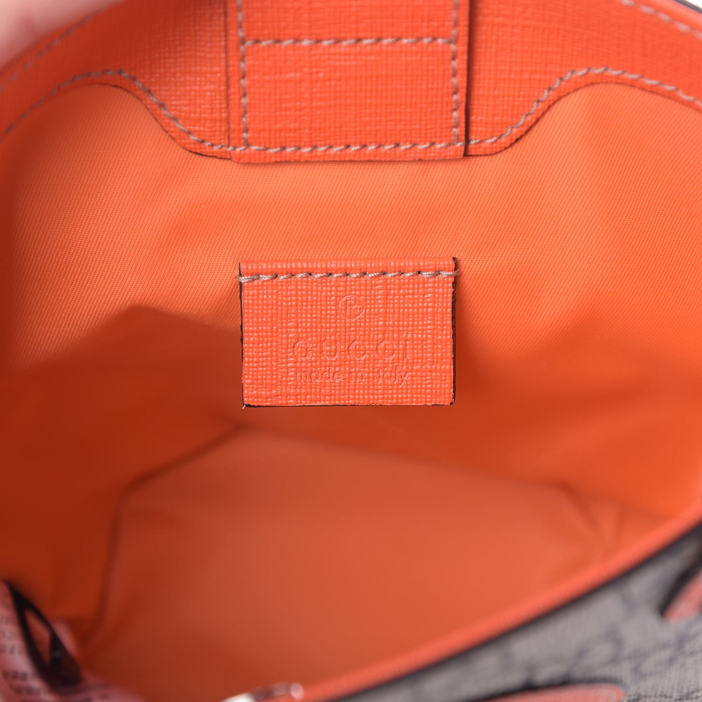 GG Supreme Monogram Childrens Hedgehog Bucket Bag Orange
