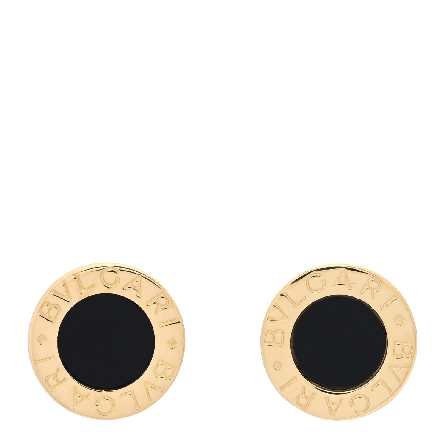 Bulgari 18K Yellow Gold Black Onyx BVLGARI BVLGARI Stud Earrings 1 of 4