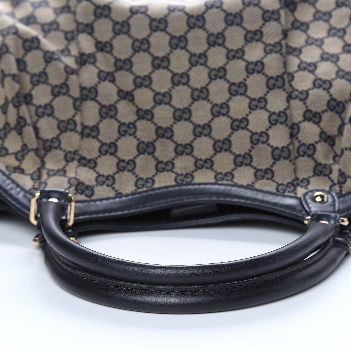 Monogram Calfskin Large Sukey Tote Beige Blue