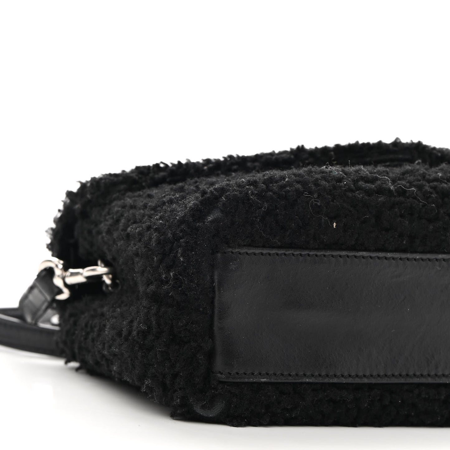 Shearling Toy Loulou Shoulder Bag Black