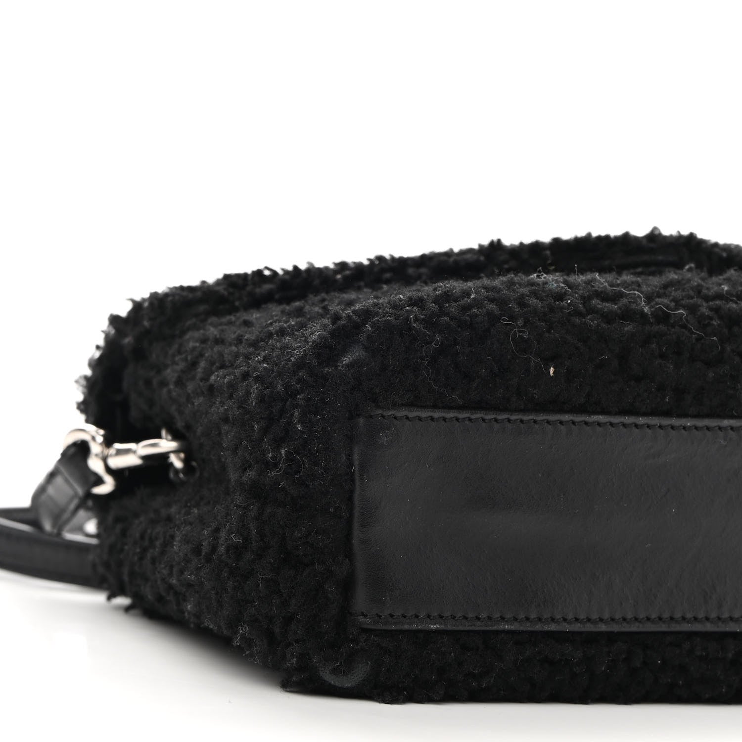 Saint Laurent Shearling Toy Loulou Shoulder Bag Black 8 of 8