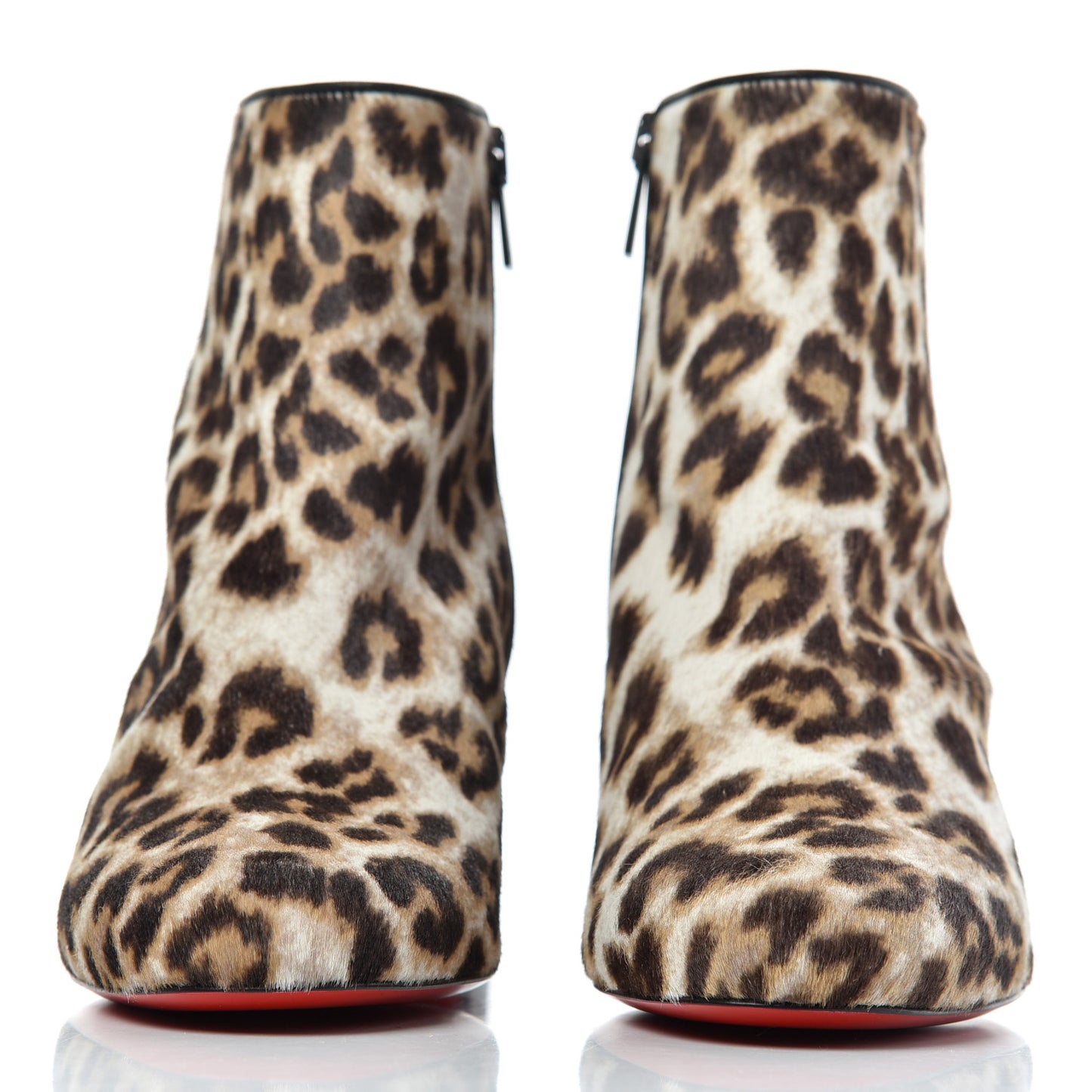 Pony Hair Leopard Turela 55 Ankle Boots 37 Black White