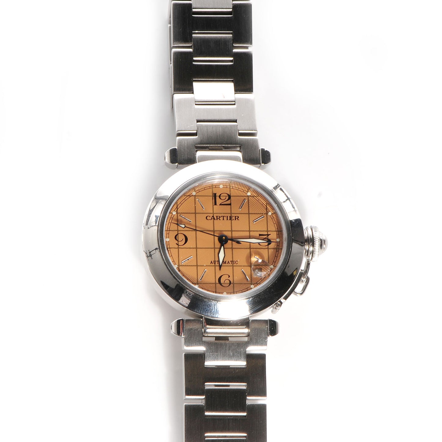 Stainless Steel 35mm Pasha de Automatic Watch Salmon