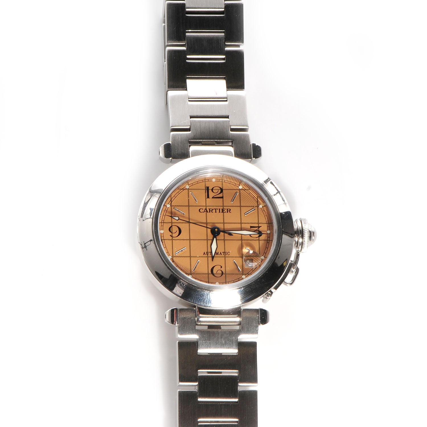 Cartier Stainless Steel 35mm Pasha de Automatic Watch Salmon 1 of 9