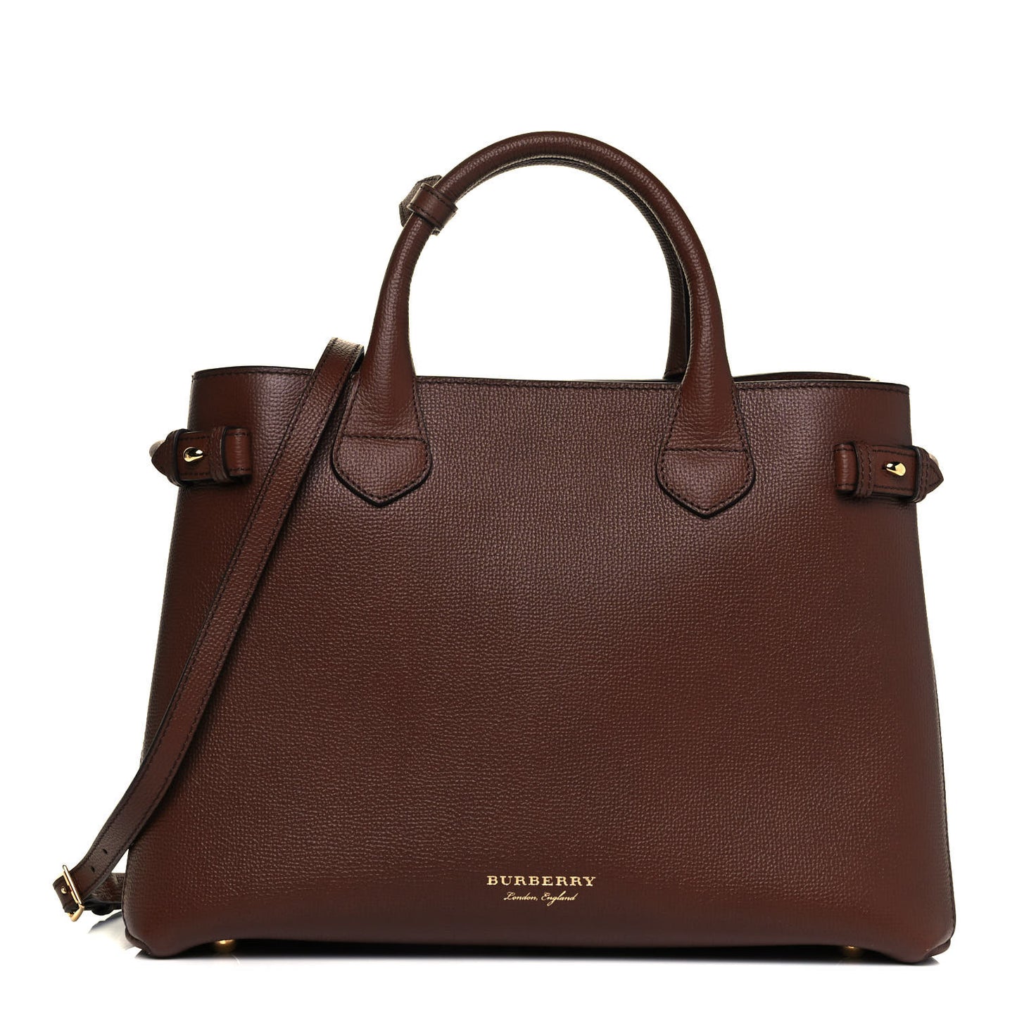 Grainy Calfskin House Check Medium Banner Tote Tan