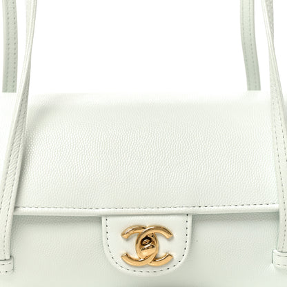 Chanel Shiny Caviar Preppy Coco Small Bowling Bag Light Blue 8 of 10