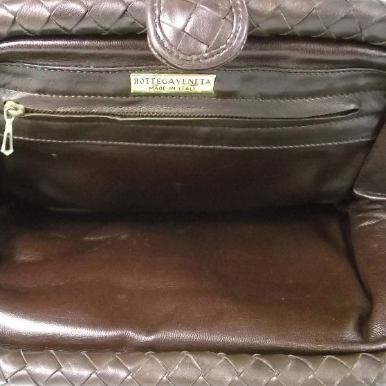 Bottega Veneta Vintage Nappa Woven Clutch Ebano 7 of 7