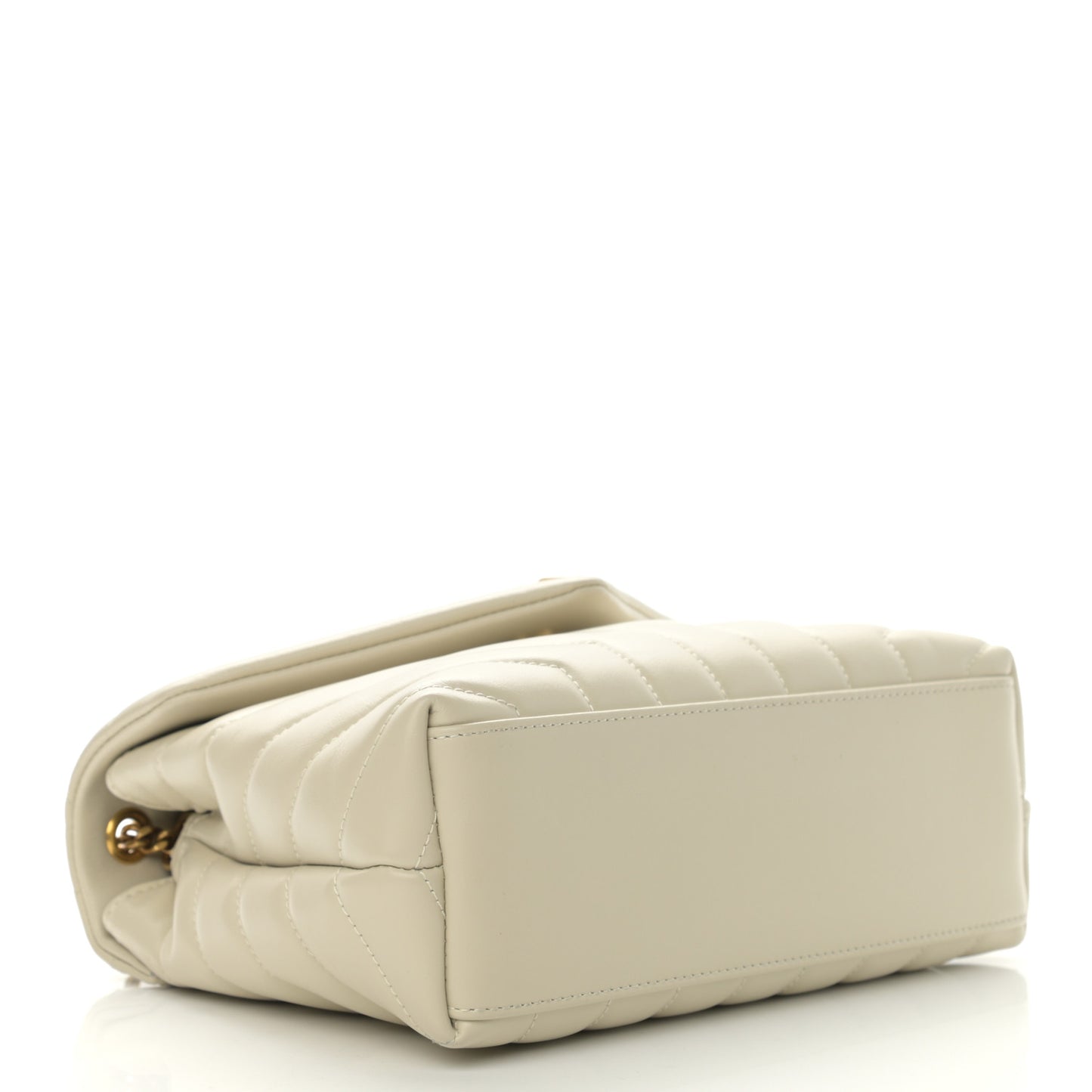 Calfskin Y Quilted Monogram Small Loulou Chain Satchel Crema Soft