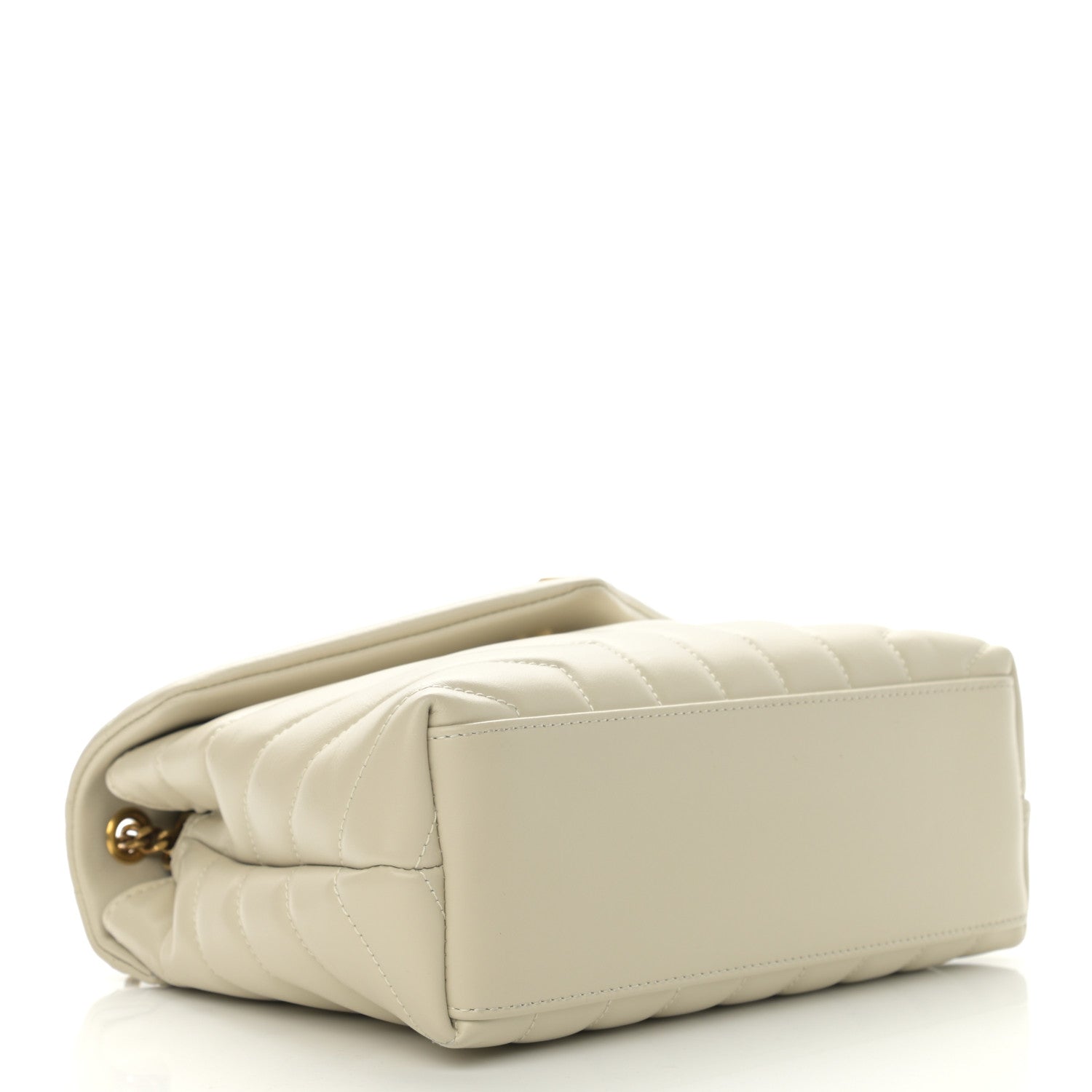 Saint Laurent Calfskin Y Quilted Monogram Small Loulou Chain Satchel Crema Soft 4 of 11