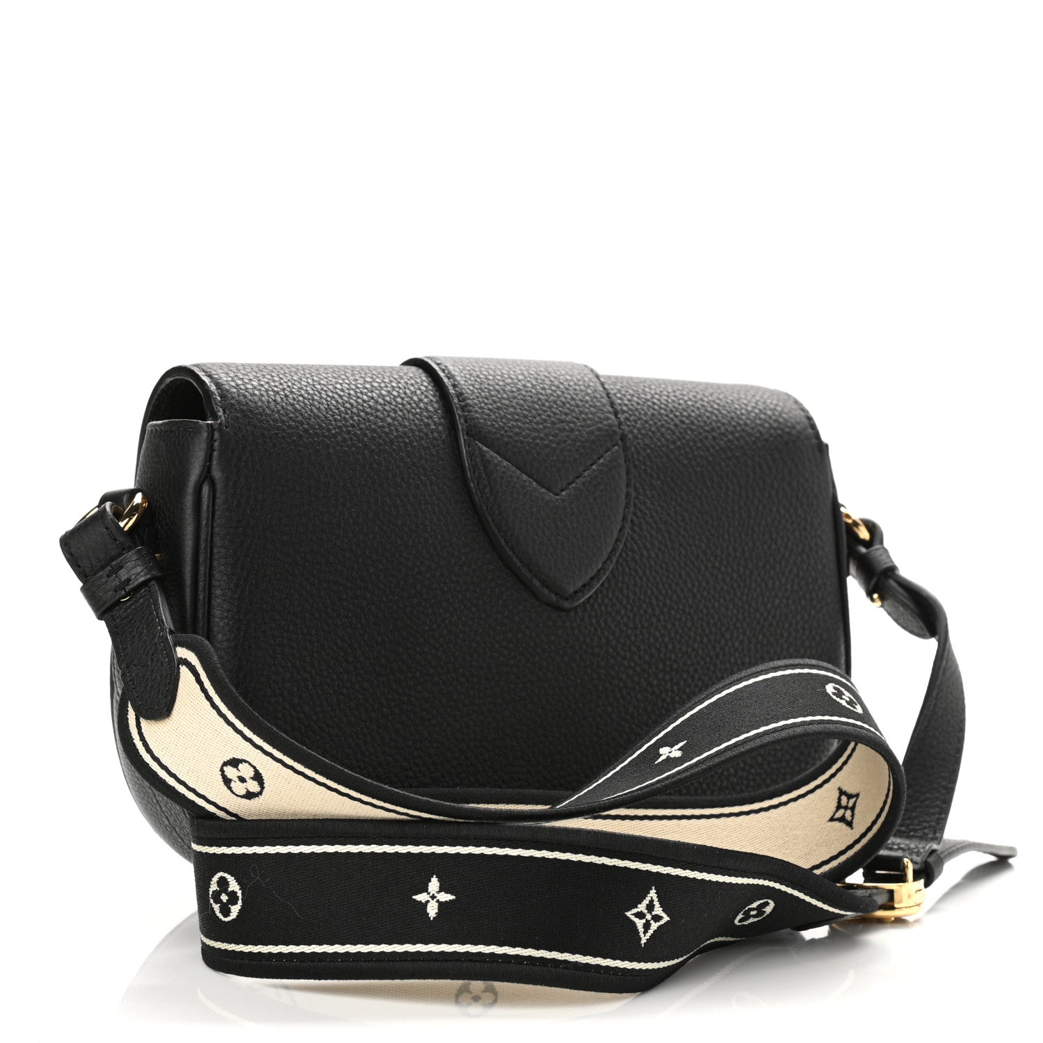 Louis Vuitton Grained Calfskin LV Pont 9 Soft MM Black 3 of 9
