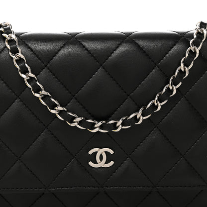 Chanel Lambskin Quilted Wallet On Chain WOC Black 9 of 13