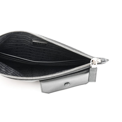 Prada Saffiano Patch Portfolio Case Black 5 of 8