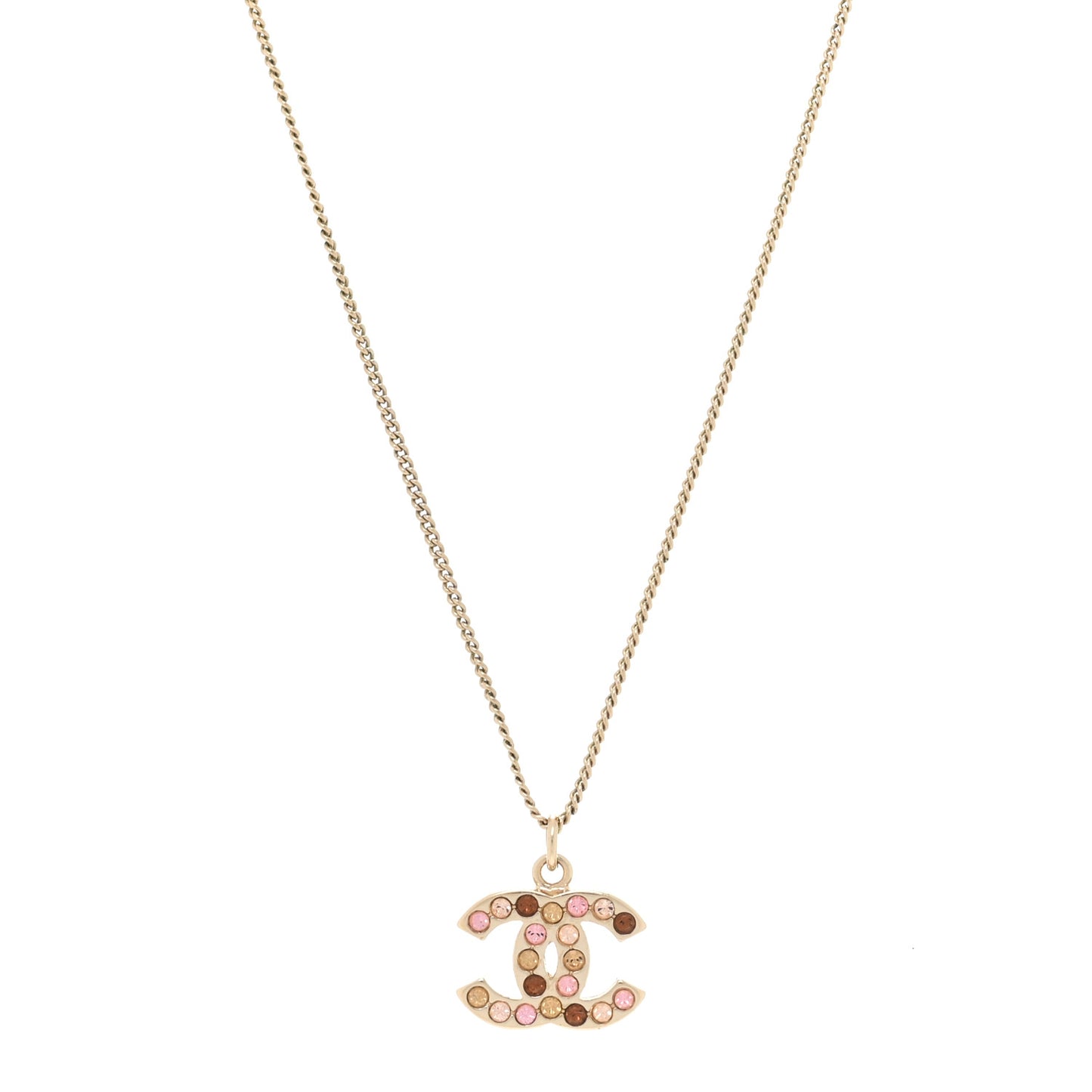 Crystal CC Necklace Gold Multicolor