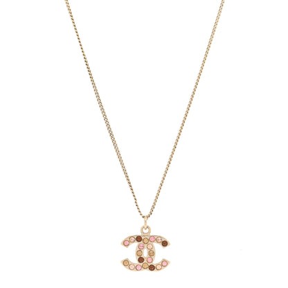 Chanel Crystal CC Necklace Gold Multicolor 1 of 4