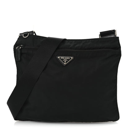 Prada Nylon Vela Flat Messenger Bag Black 1 of 16