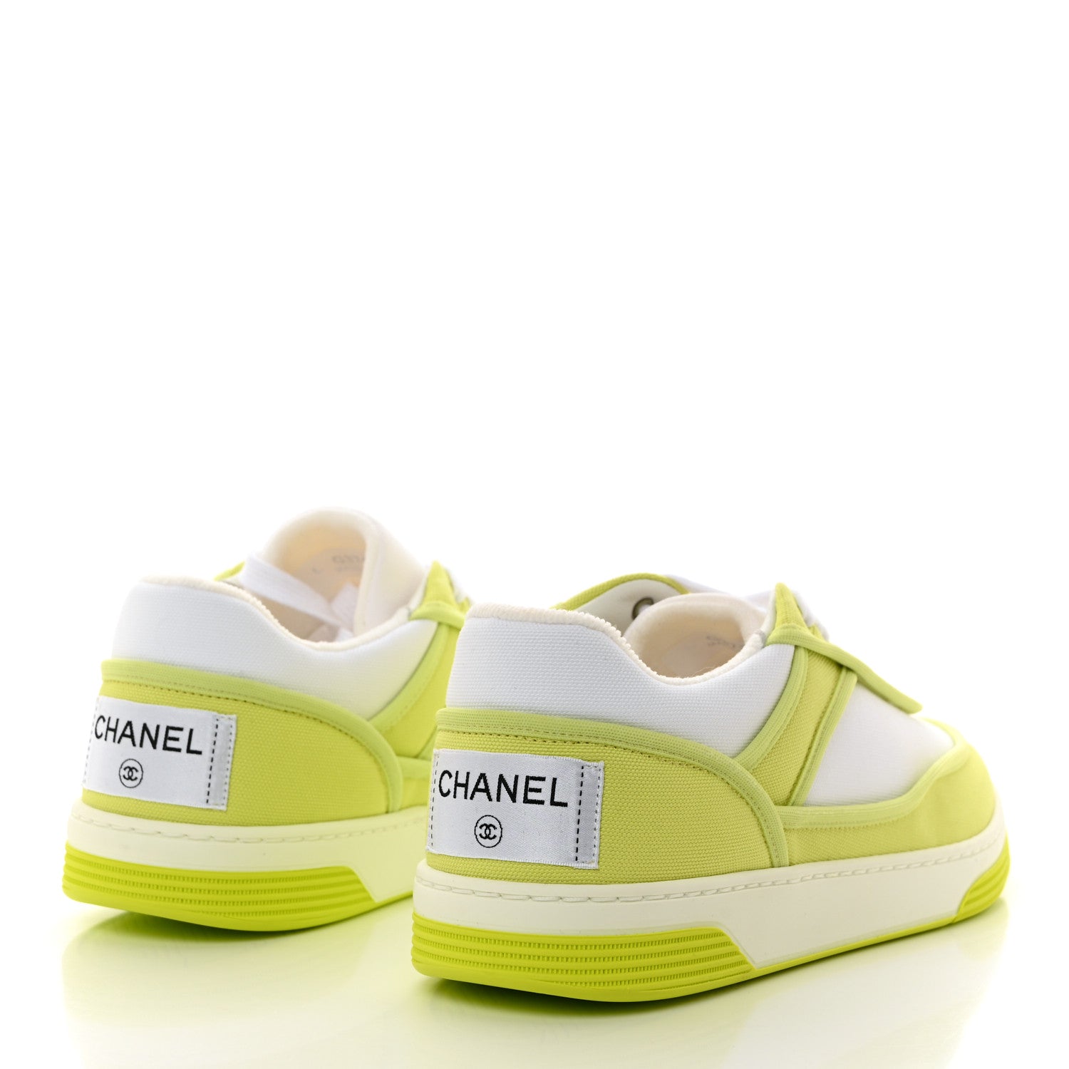 Chanel Fabric Womens Logo Sneakers 37 Green 4 of 10