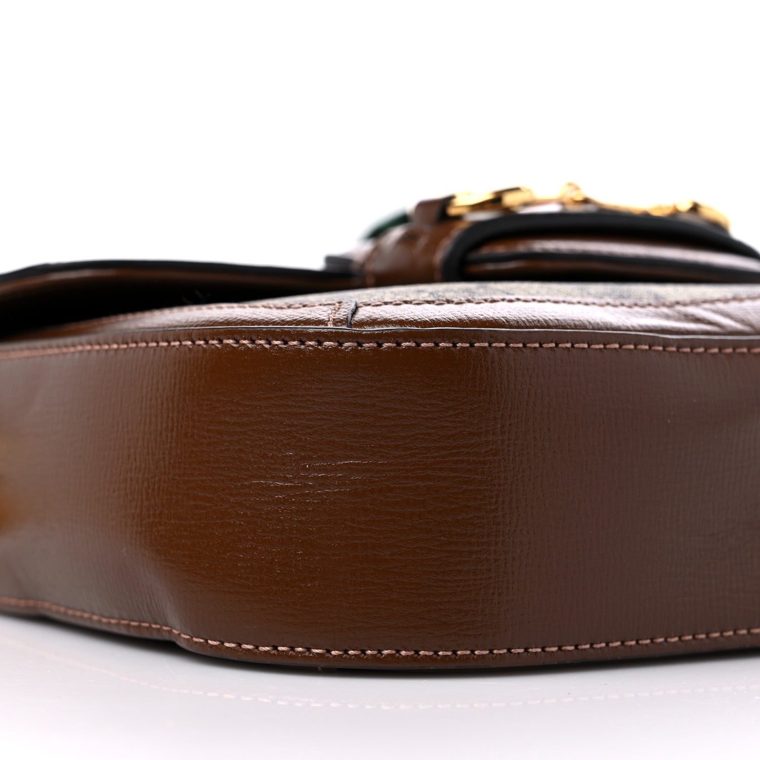 Gucci GG Supreme Monogram Web Mini Horsebit 1955 Shoulder Bag Beige Brown Sugar 9 of 11
